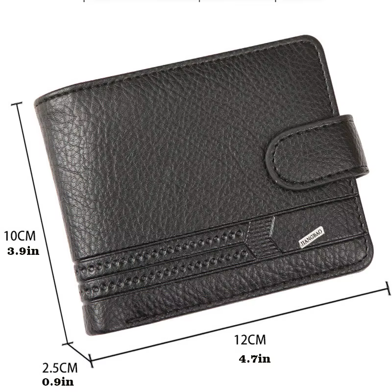 Portefeuilles fins pour hommes en cuir, porte-cartes multiples, porte-monnaie avec fenêtre pour permis de conduire et carte d'identité, portefeuille court pour homme avec pochette à monnaie