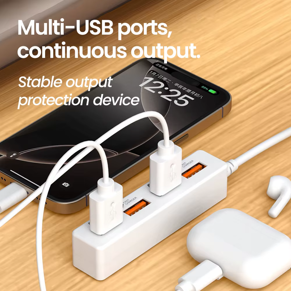 Prises USB 4 ports, HUB de chargement de bureau, séparateur USB haute vitesse, convertisseur USB 2.0 pour PC, accessoires informatiques