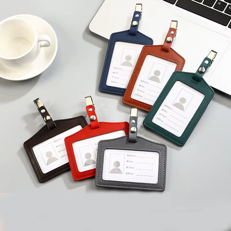 Porte-carte de crédit en cuir véritable