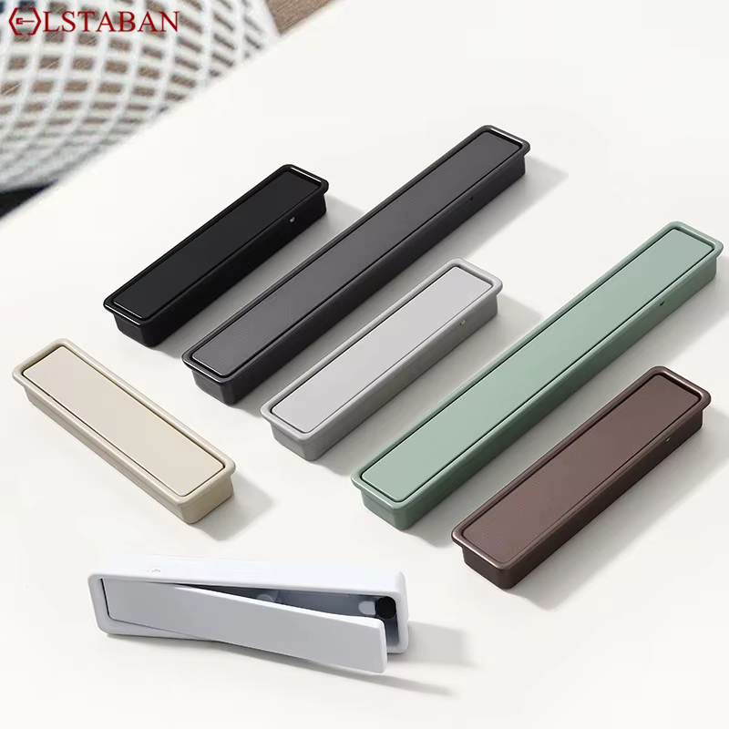 Poignée intégrée dissimulée pour porte coulissante Simple et moderne en alliage de Zinc pour armoire de cuisine meubles invisibles boutons de traction colorés fendus