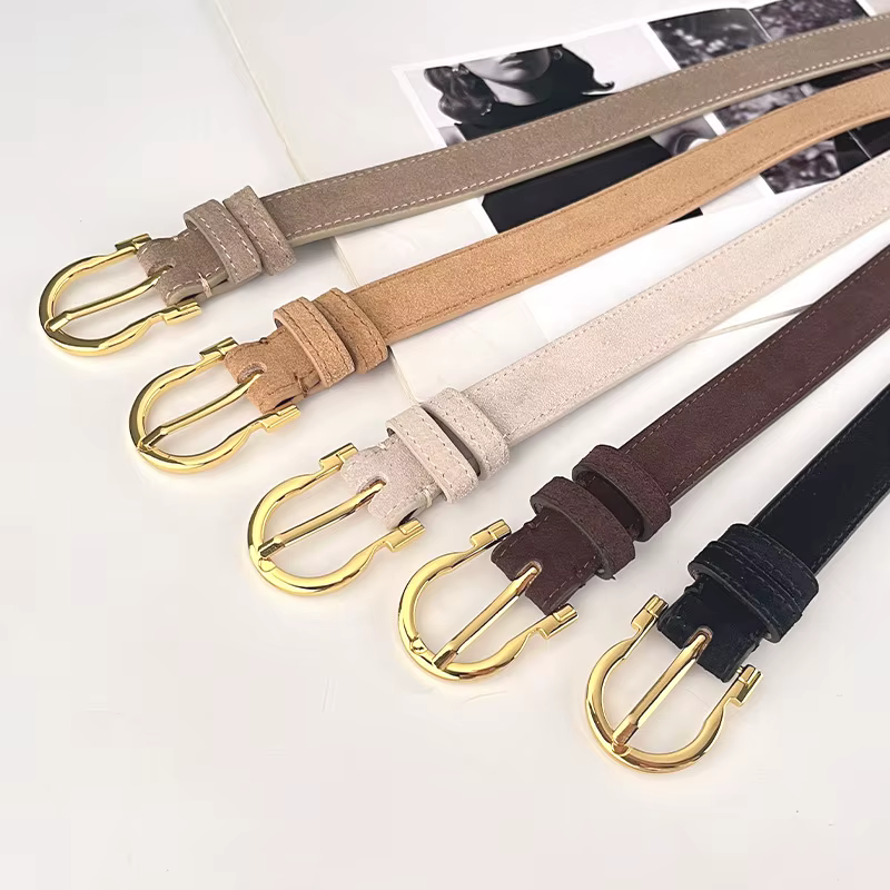 Ceinture en cuir suédé pour femme