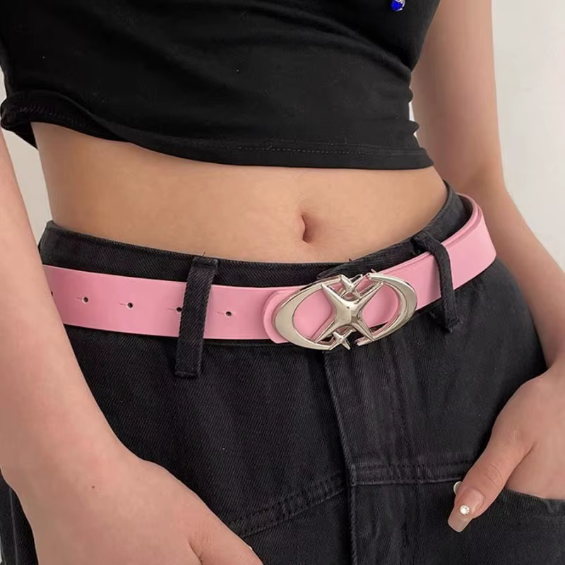 Ceinture à boucle en métal Vintage pour hommes et femmes