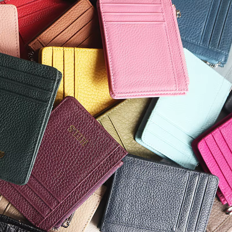 Portefeuille à fermeture éclair avec nom personnalisé pour femme et homme