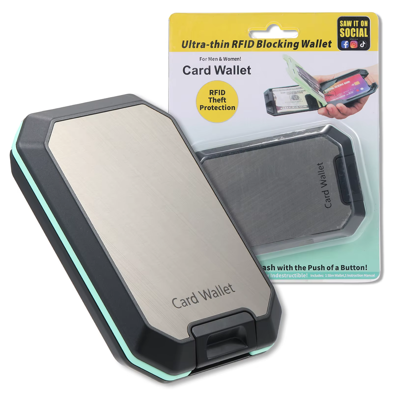 Portefeuilles 4 Portefeuille bloquant RFID pour homme avec pince à billets amovible – Mince