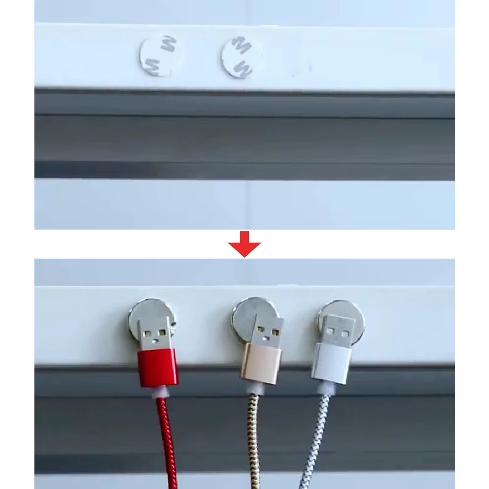 Aimants puissants ronds en néodyme avec adhésif double face, magnétiques pour la fixation au bureau et en cuisine, multi-usages pour le bricolage et l'artisanat