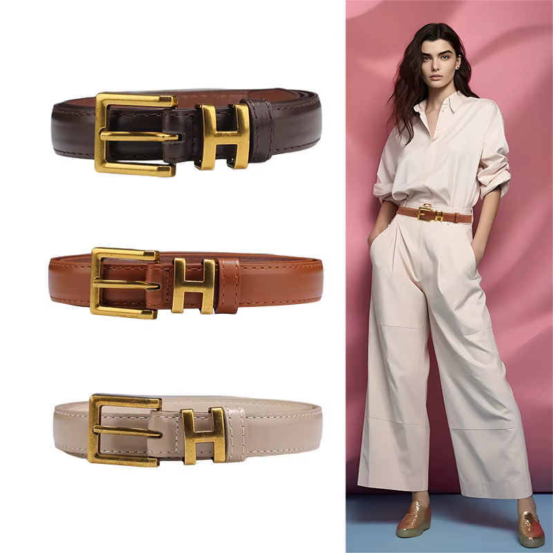 Ceinture en cuir fine pour femme de 2