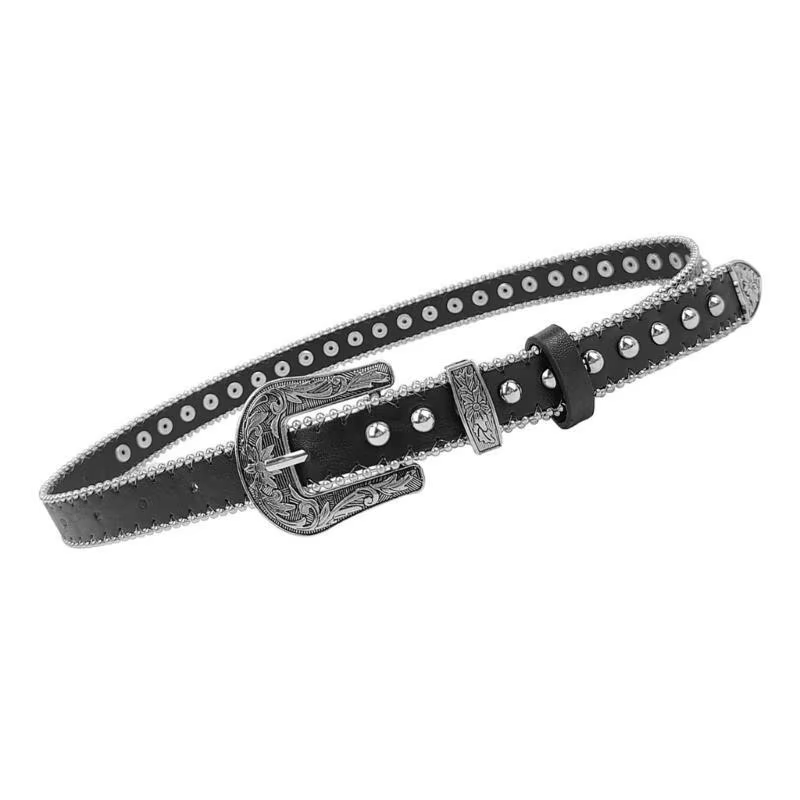 Ceinture à boucle ardillon cloutée à rivets 39BB