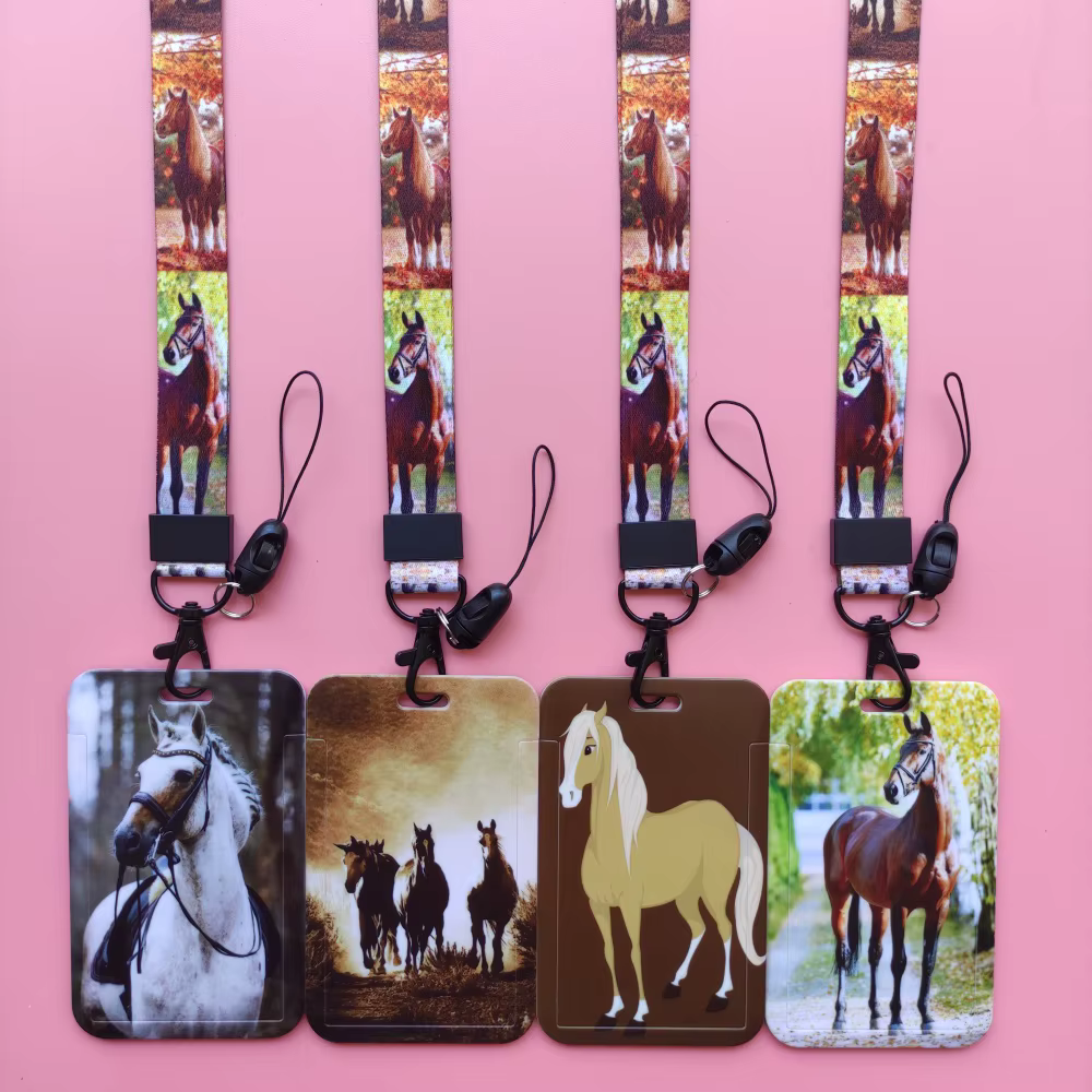 Porte-carte d'identité avec lanière de cheval animal pour garçons