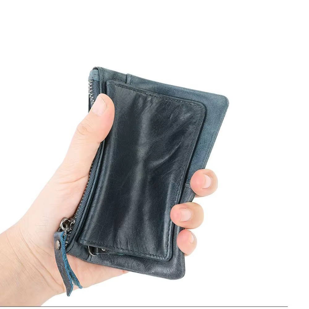 Portefeuille rétro RFID petit portefeuille porte-carte d'identité de crédit pour hommes portefeuille en cuir mince pour hommes et femmes avec porte-monnaie
