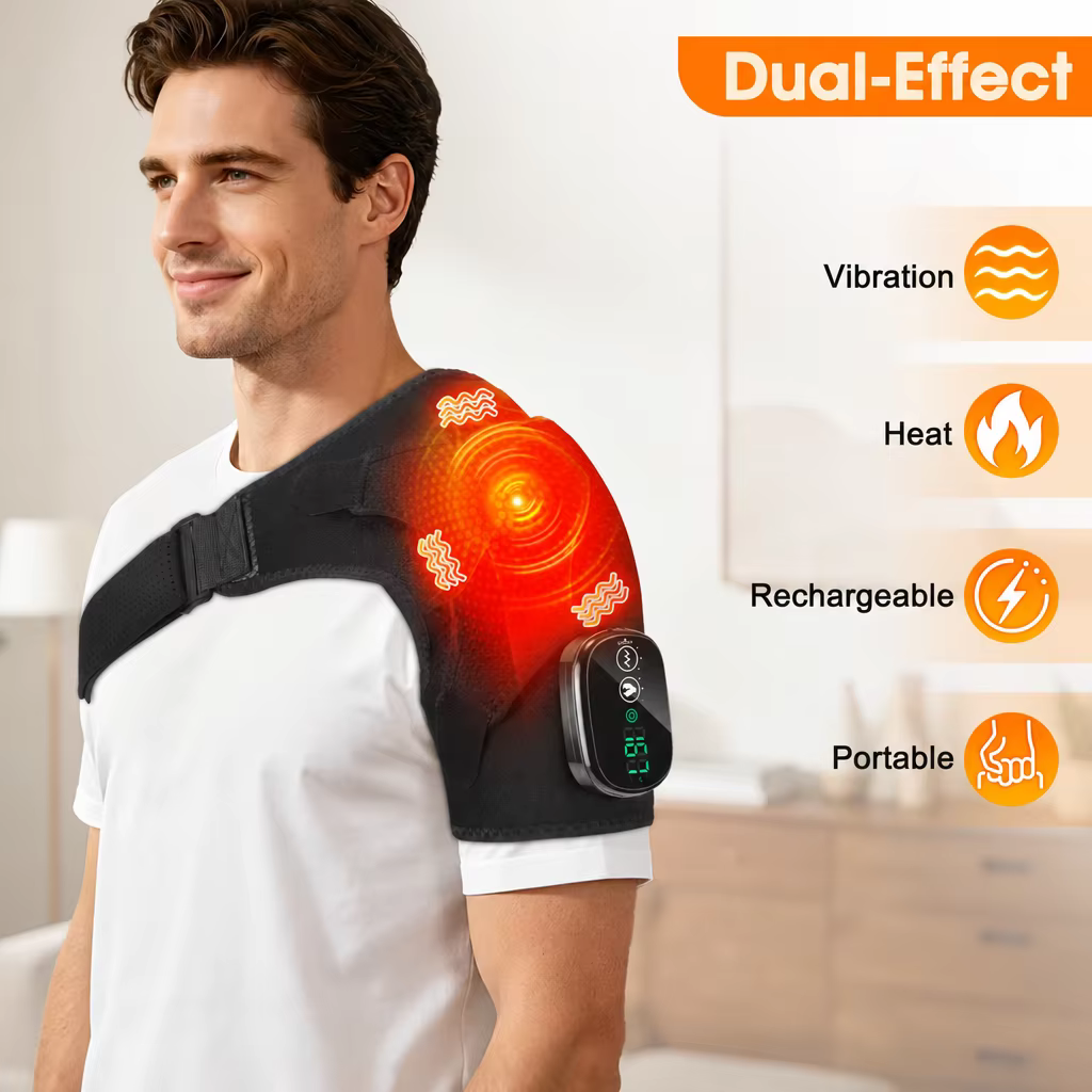 Ceinture de massage chauffante électrique pour épaule et coude, 3 modes de vibration, pour le sport, la relaxation, le soulagement de la fatigue et les soins de santé