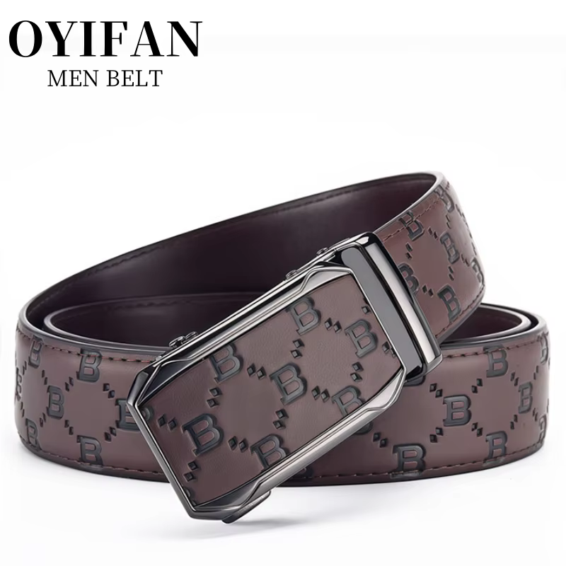 Ceinture en cuir véritable marron noir pour hommes