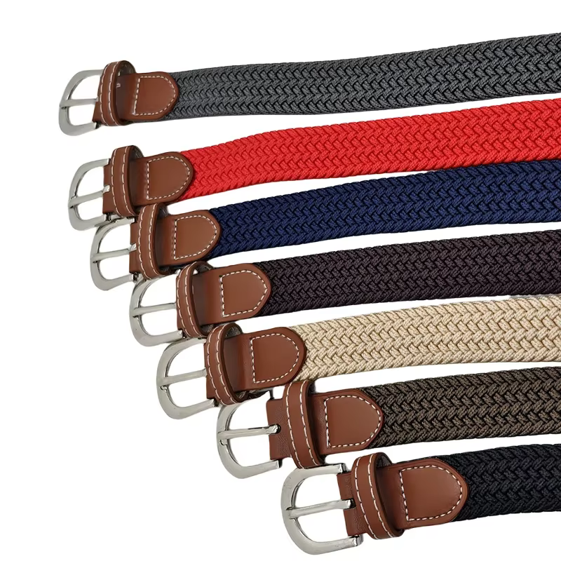 Ceinture élastique en toile unisexe pour sorties décontractées, bande élastique tissée, fête, déplacement quotidien