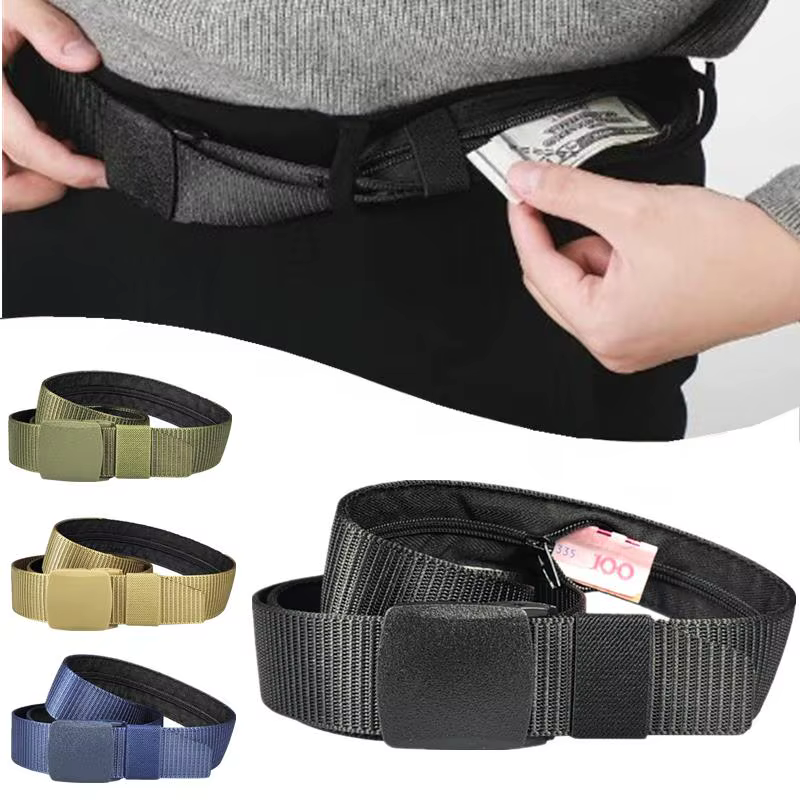 Voyage caché argent Anti-vol ceinture de taille bricolage sangle