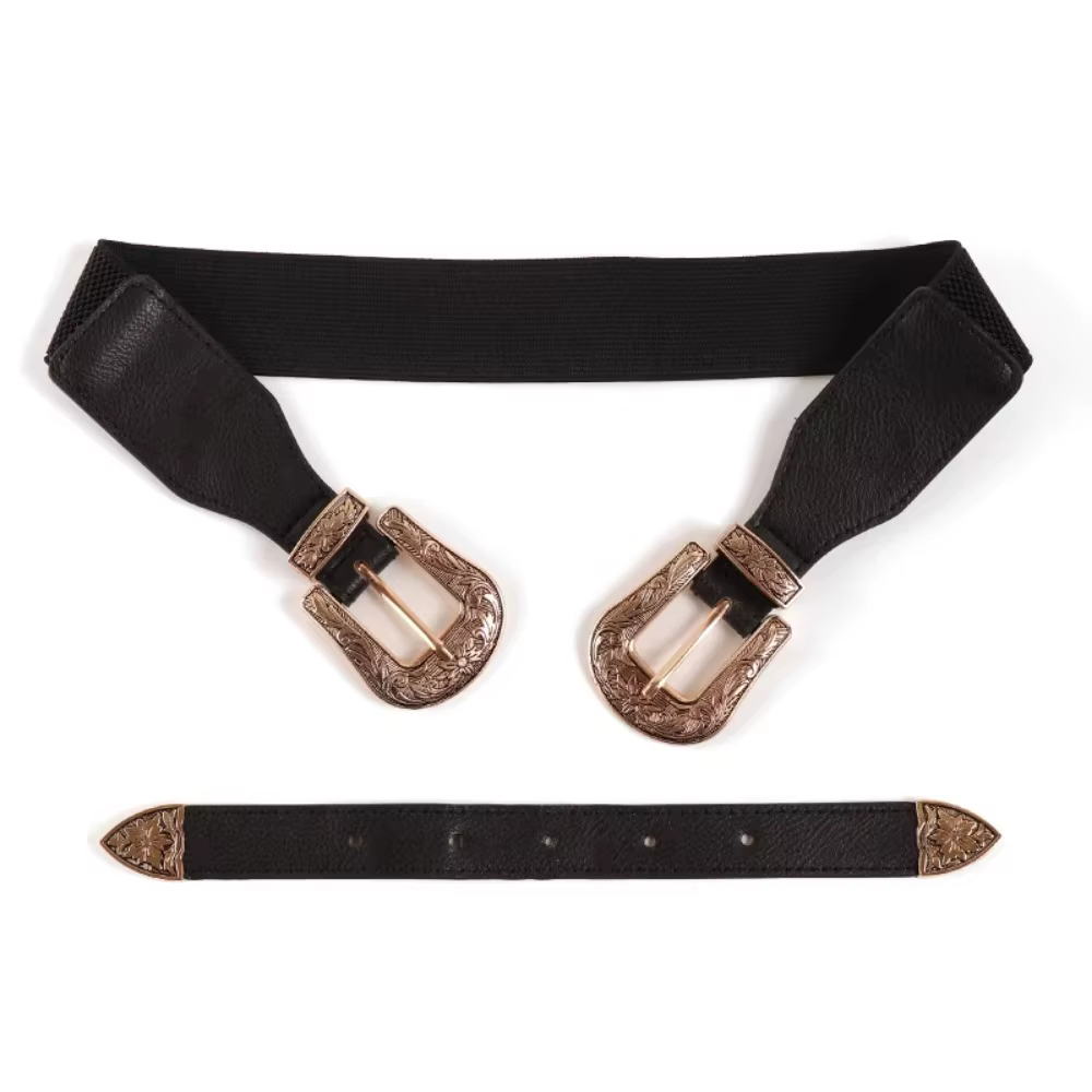 Ceinture noire polyvalente personnalisée pour femme