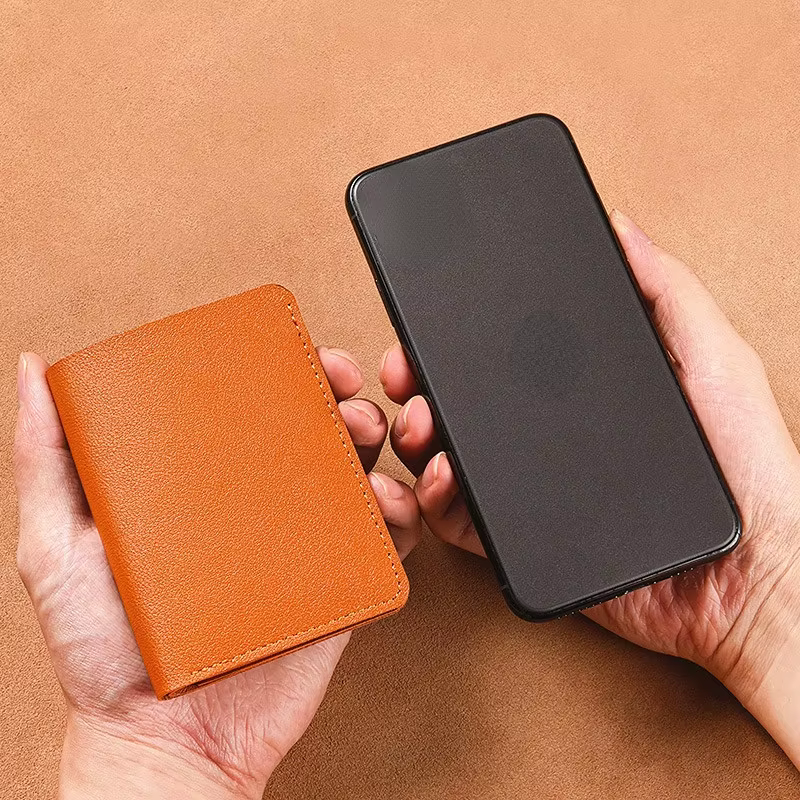 Petit portefeuille classique en cuir PU pour hommes et femmes, court et Simple, à la mode, Ultra fin, pour cartes de crédit, porte-monnaie