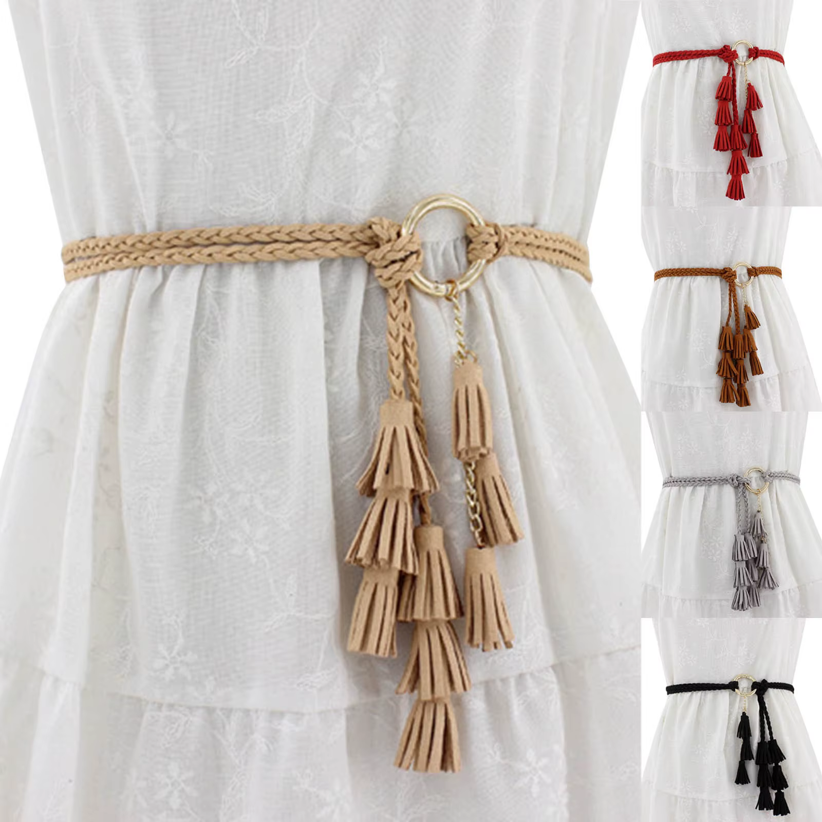 Ceinture tressée nouée décontractée pour femmes