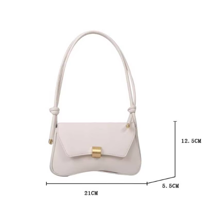 Sac à bandoulière en cuir de couleur unie pour femmes
