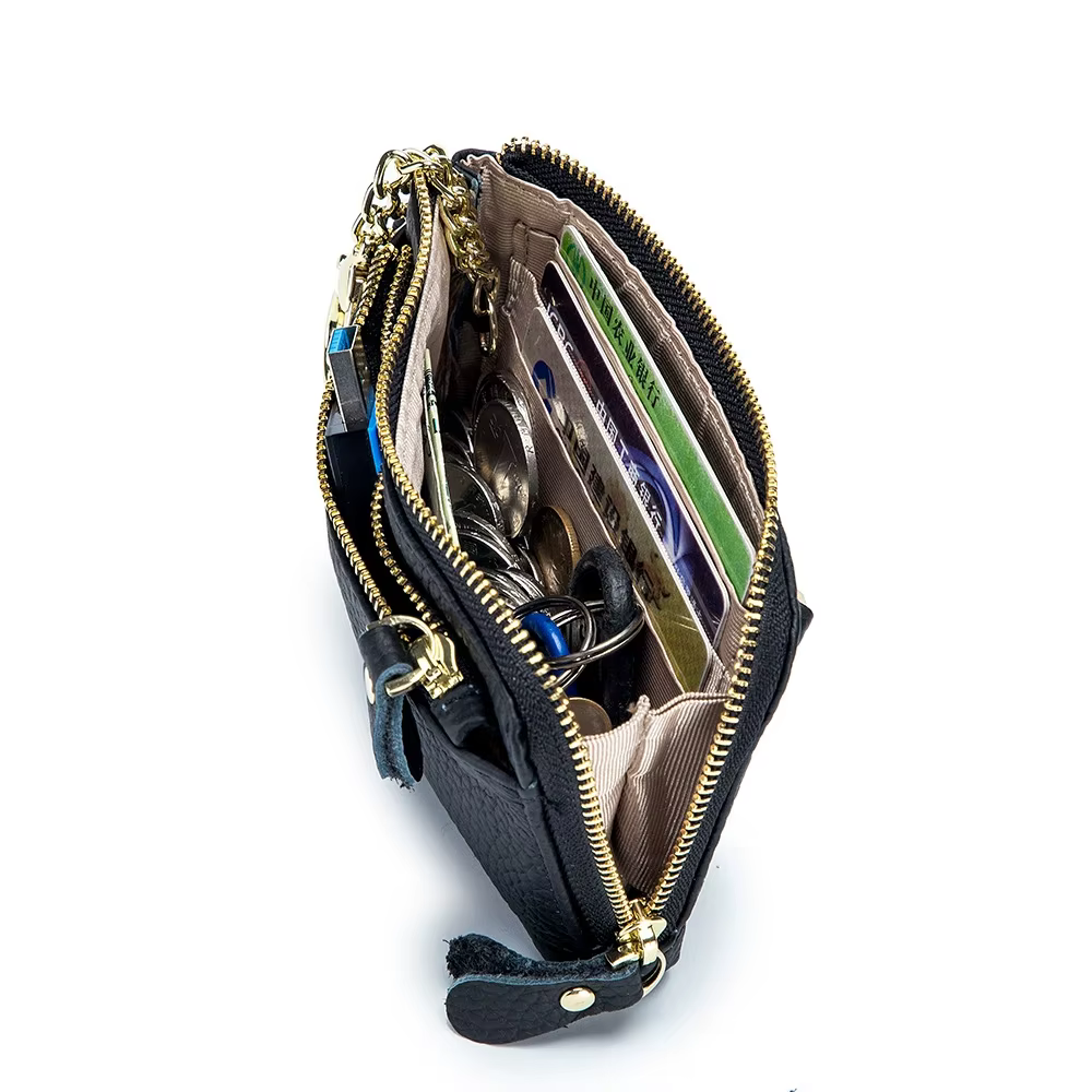 Portefeuille en cuir véritable pour femmes