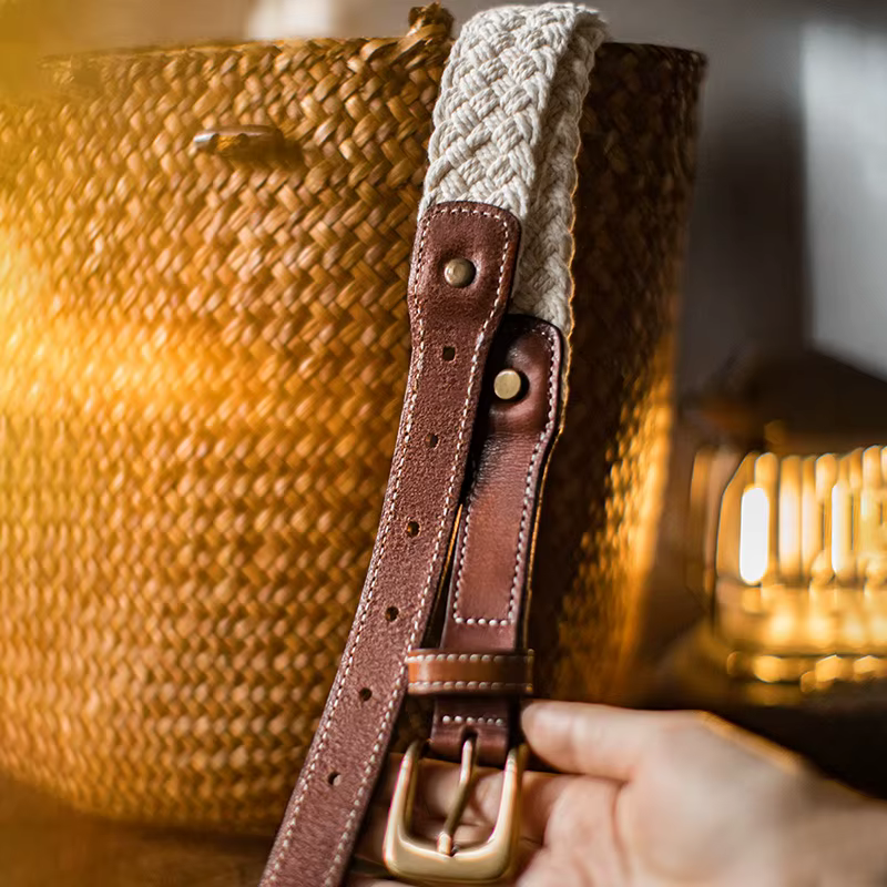 Maden Ceinture en cuir tissé pour femme