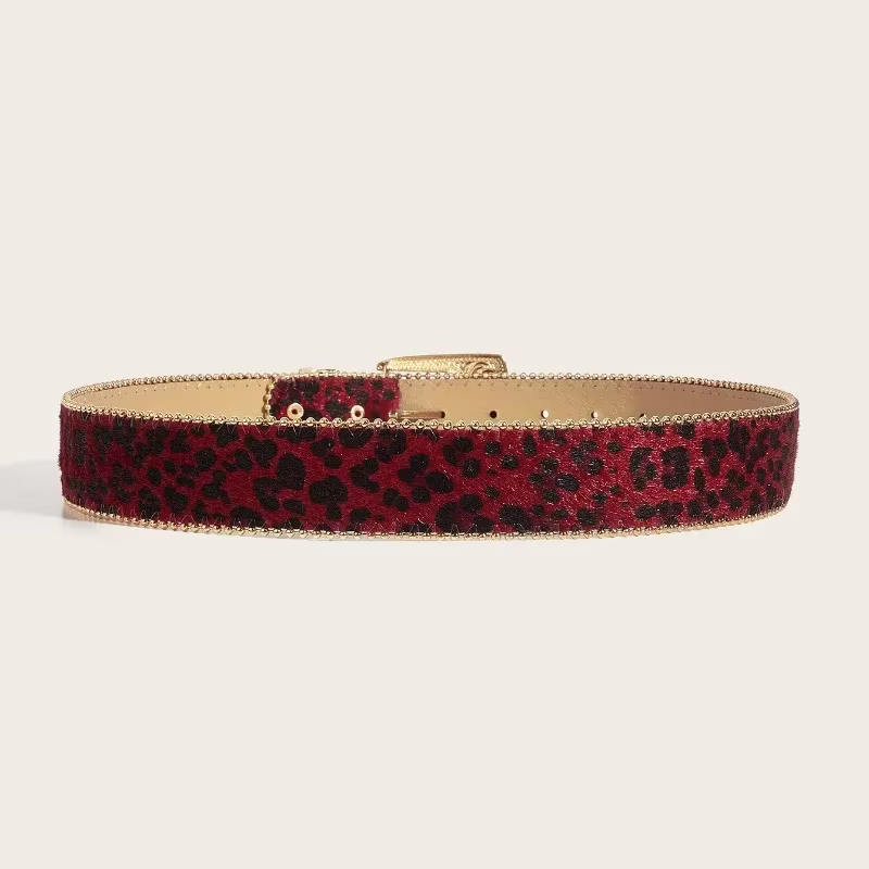 Ceinture pour femme à imprimé léopard rétro américain