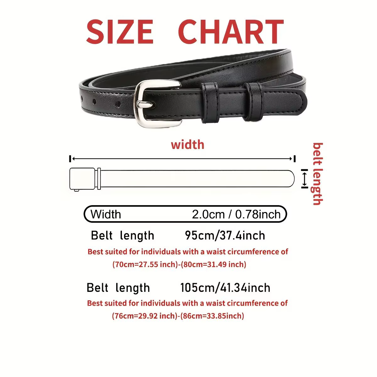 Ceinture en PU décontractée pour femmes