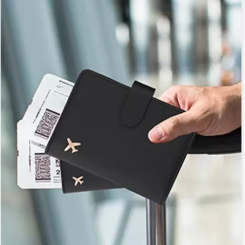 Couverture de passeport en cuir PU pour hommes et femmes