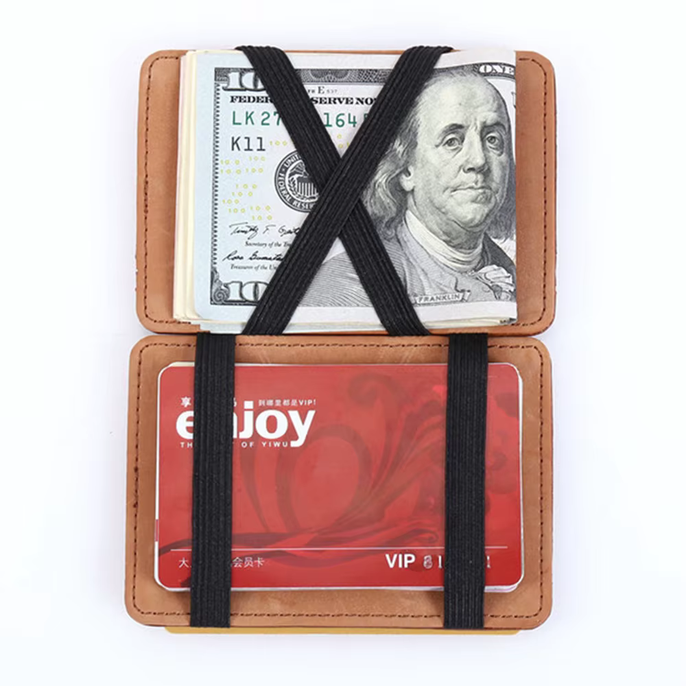 Portefeuille Magique Homme en PU – Porte-cartes Créatif Tendance – Étui de Crédit Designer Noir avec Emplacement pour
