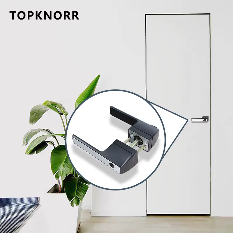 Serrure de porte magnétique intérieure pour chambre à coucher, bois massif silencieux, pingouin, moderne, gris, serrure à poignée universelle domestique, antivol