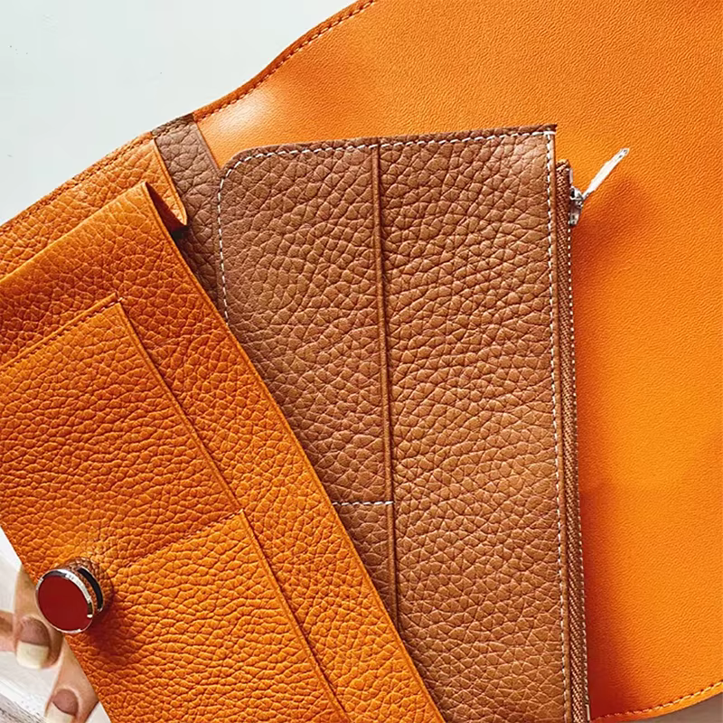 100% cuir véritable femme Long portefeuille marque de luxe nom personnalisé peau de vache porte-carte mode dame Zip porte-monnaie mince pochette cadeau