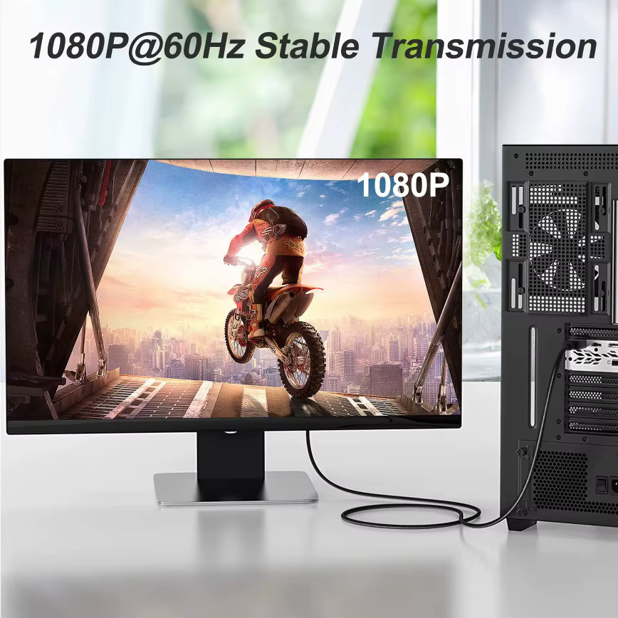 Câble DisplayPort vers VGA 1.8M, convertisseur DP vers VGA, adaptateur 1080P mâle vers mâle pour ordinateur portable, moniteur de bureau, projecteur