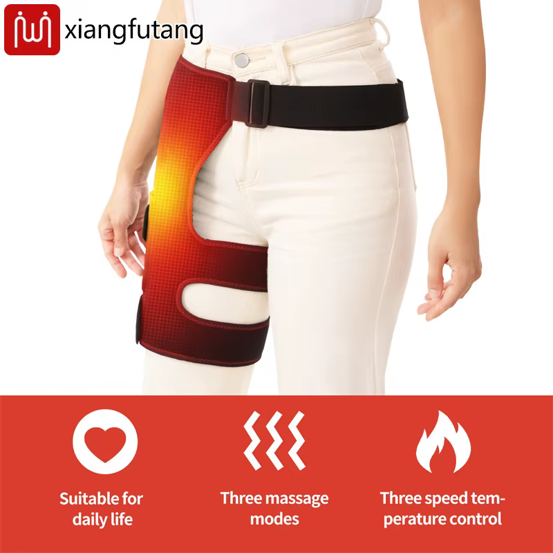 Ceinture de massage vibrante chauffante réglable pour le soutien des hanches et des cuisses, pour la relaxation musculaire et le confort, coussin chauffant pour soulager la douleur