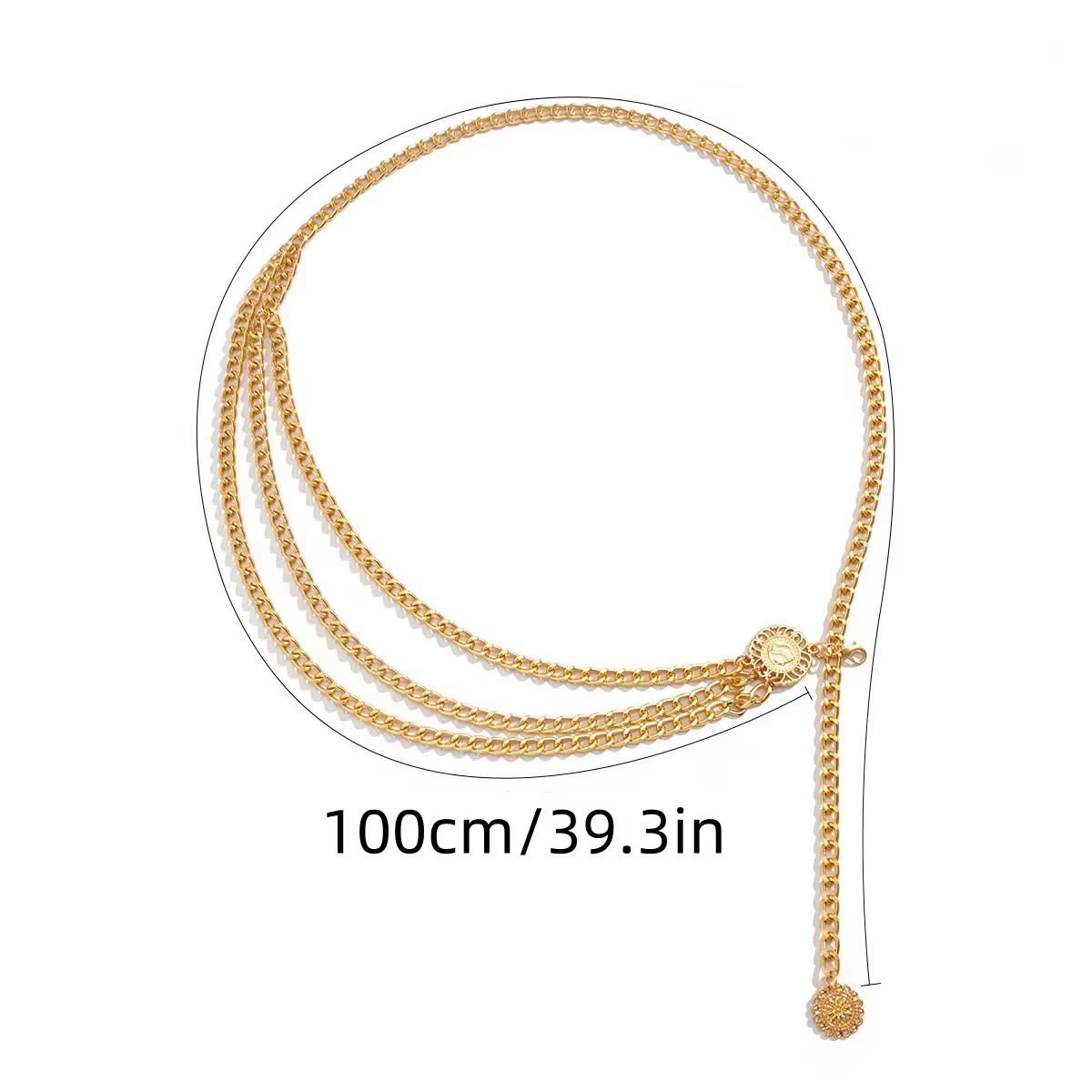 Boho Sexy femmes mode ceinture hanche taille haute or argent couleur étroite métal corps chaîne grosses franges nouveau