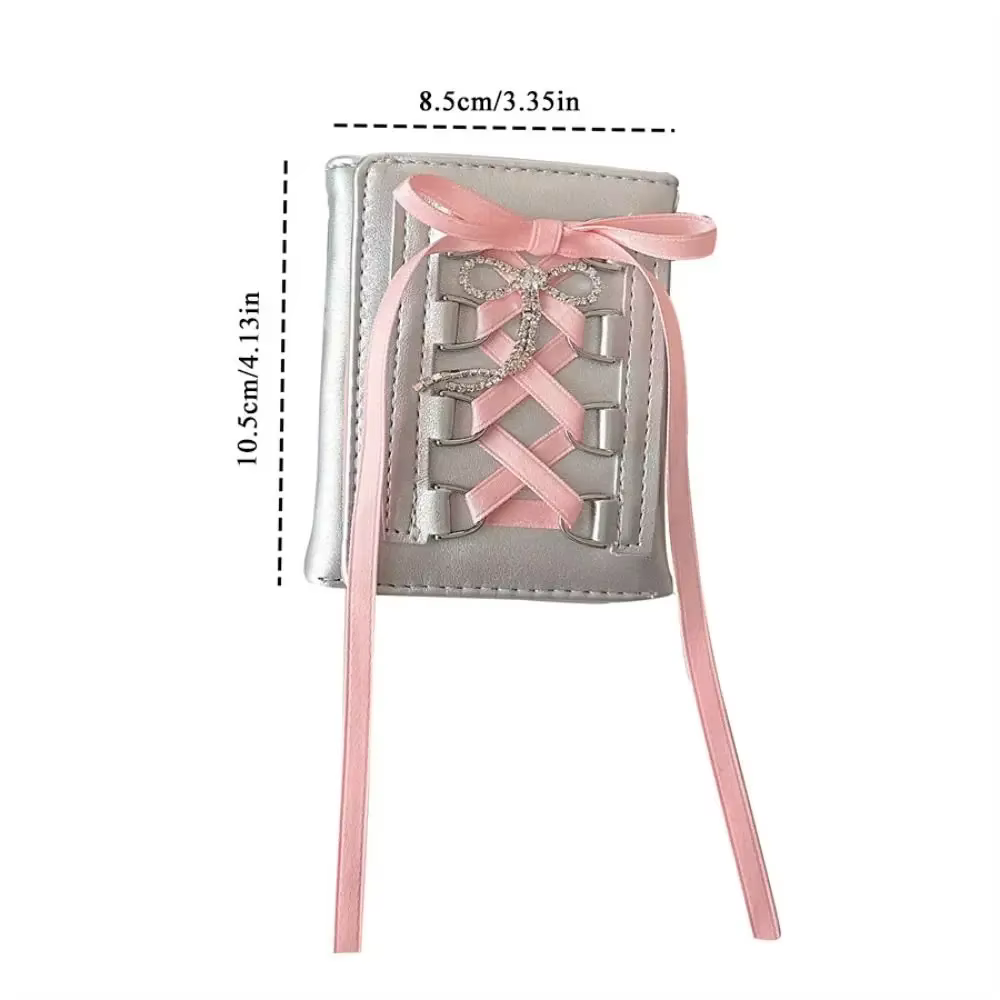Portefeuille en argent doux Y2K pour femmes et filles
