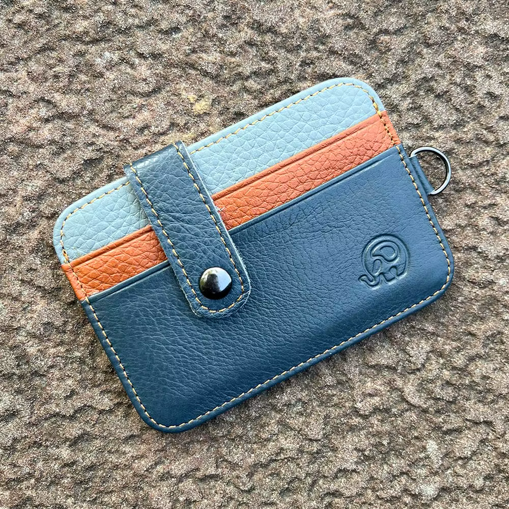 Porte-cartes en cuir véritable pour hommes