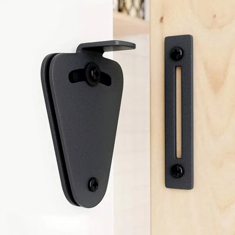 Serrure de porte coulissante en acier inoxydable, 1 ensemble, nouveau, porte de poche, Garage et hangar, portes en bois, loquet, accessoires de quincaillerie