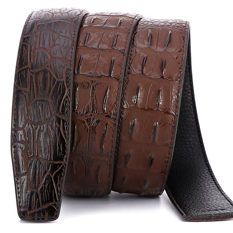 MYMC Ceinture en cuir de vachette double couche pour homme