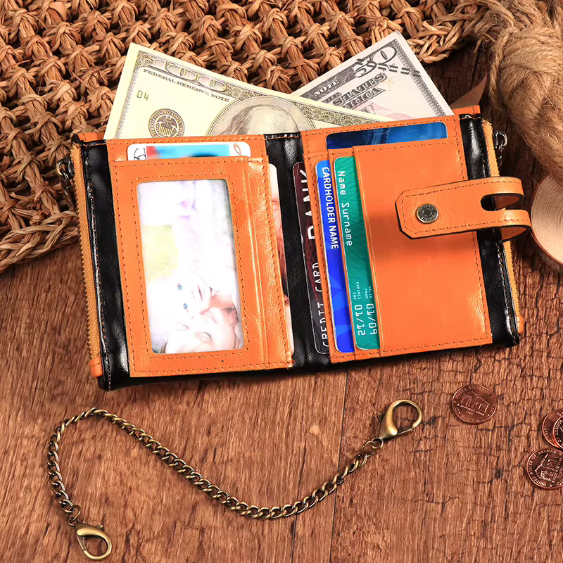 HUMERPAUL portefeuille en cuir véritable pour hommes mode qualité sac à main de voyage Rfid protéger porte-carte de