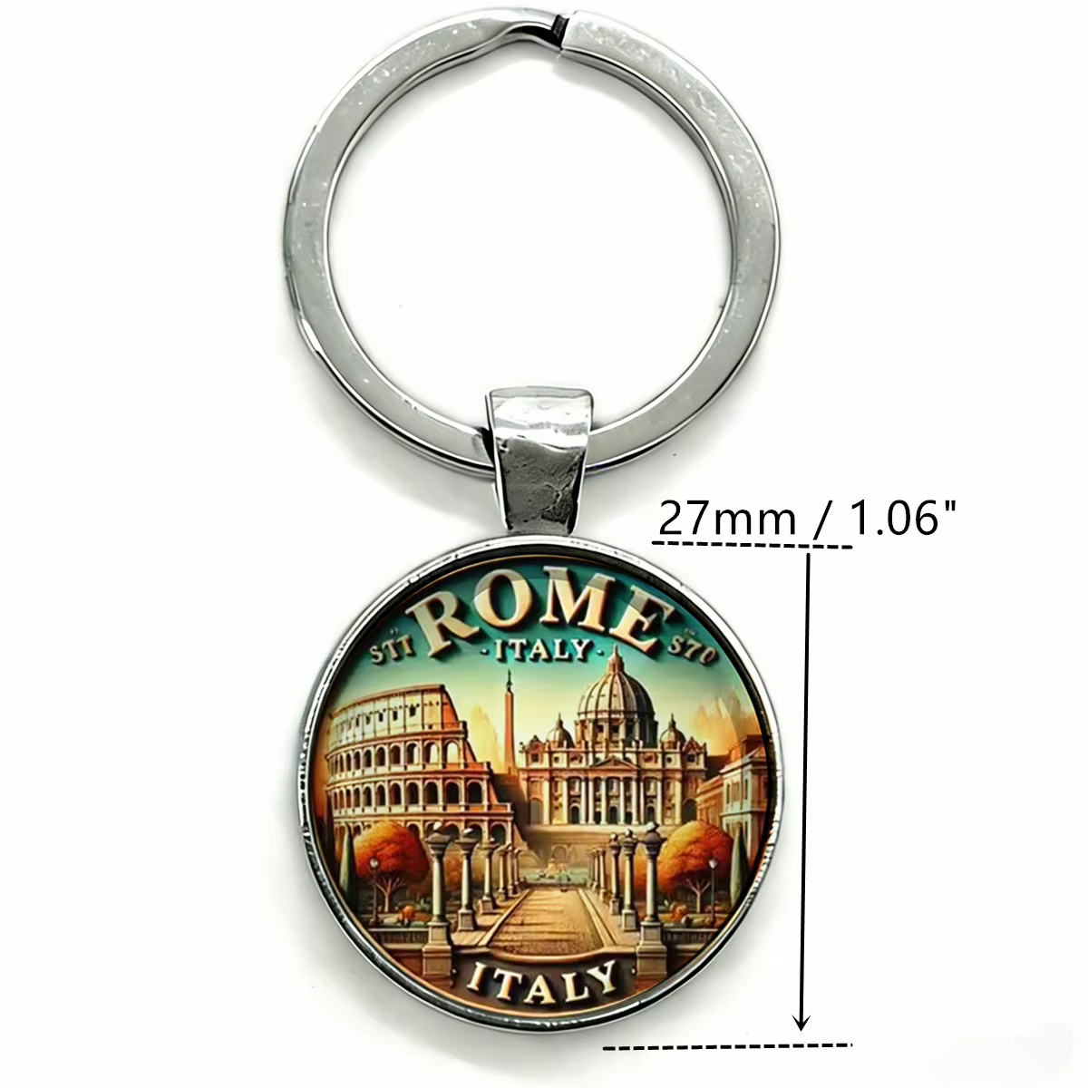1PC Porte-clés vintage à thème italien Rome