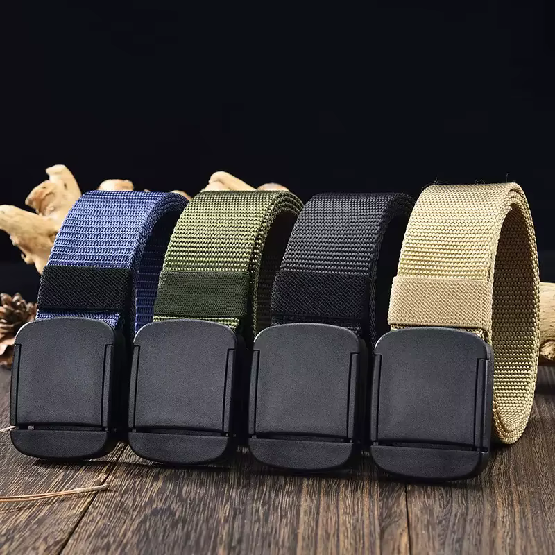 Ceinture décontractée pour homme, ceinture en toile à boucle automatique sans métal, ceinture pour jeans homme, adaptée pour les sorties en plein air et le quotidien