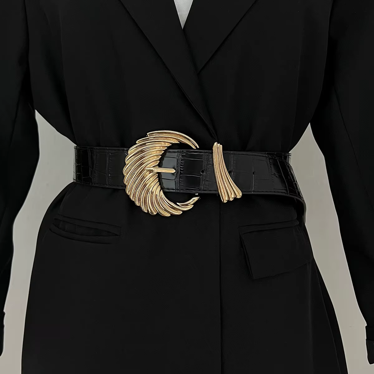 Ceintures en cuir velours noir pour femmes