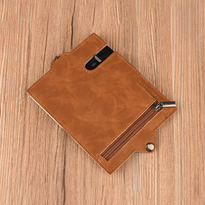 CASEKEY Vintage petit Pop Up hommes portefeuille en cuir Pu court sac à main porte-carte moraillon fermeture éclair pochette solide Carteiras Masculina