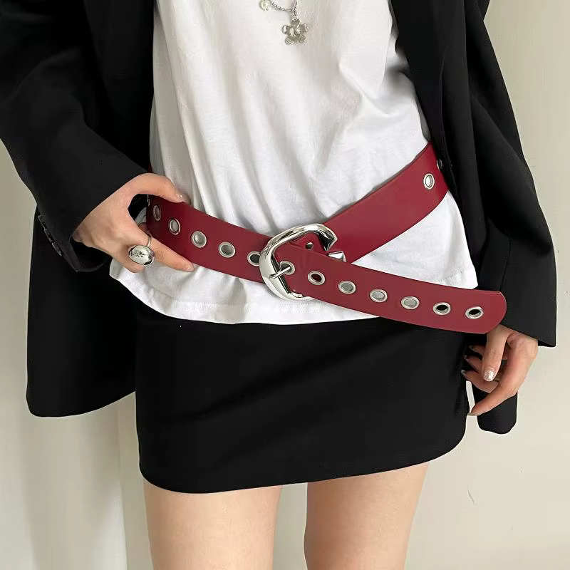 Ceinture large en cuir PU pour femme
