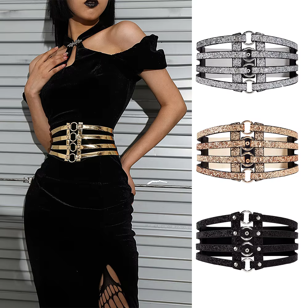 Ceinture extensible dorée pour femmes