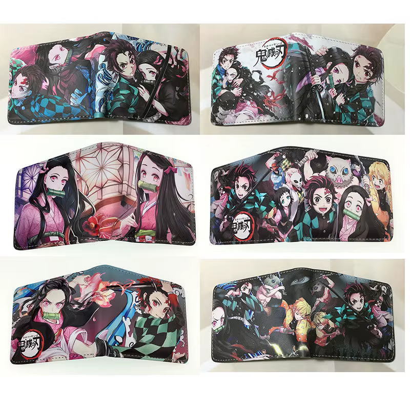 Demon Slayer: Kimetsu No Yaiba Anime périphérique court portefeuille zéro portefeuille étudiant hommes et femmes Simple portefeuille
