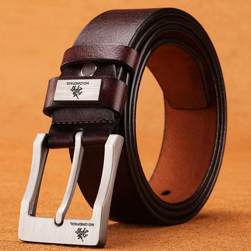 Cuir hommes haute qualité boucle jean