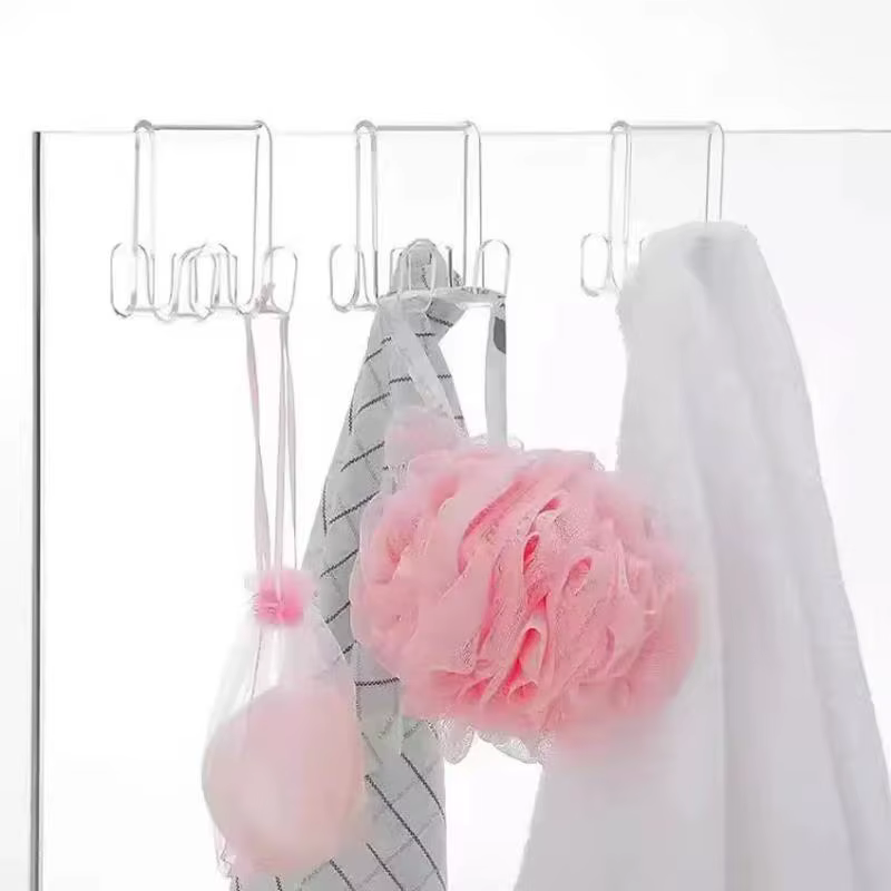 ㈅ Crochets de porte de douche pour serviettes, crochets de suspension pour portes vitrées, crochets de porte de douche peu encombrants pour vêtements, serviettes, débarbouillettes et peignoirs