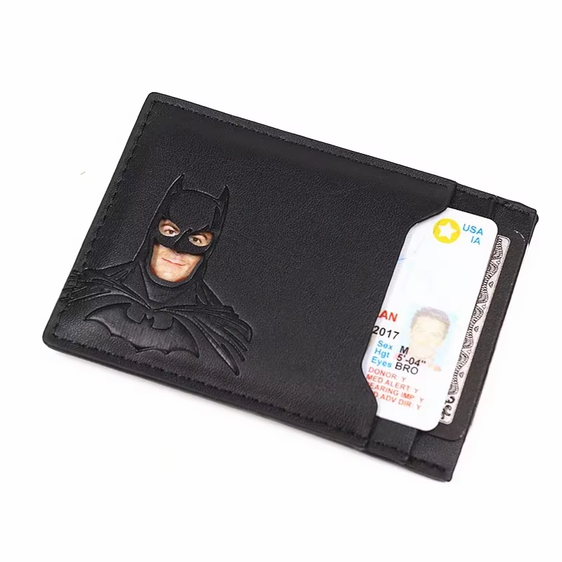 Portefeuille en cuir personnalisé motif chauve-souris