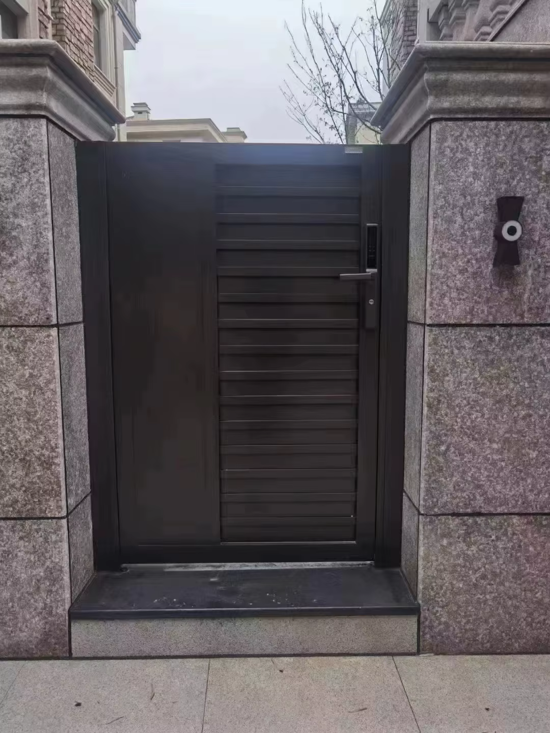 Porte Piétonnière en Aluminium Moderne Résidentielle, Porte de Driway avec Haute Sécurité