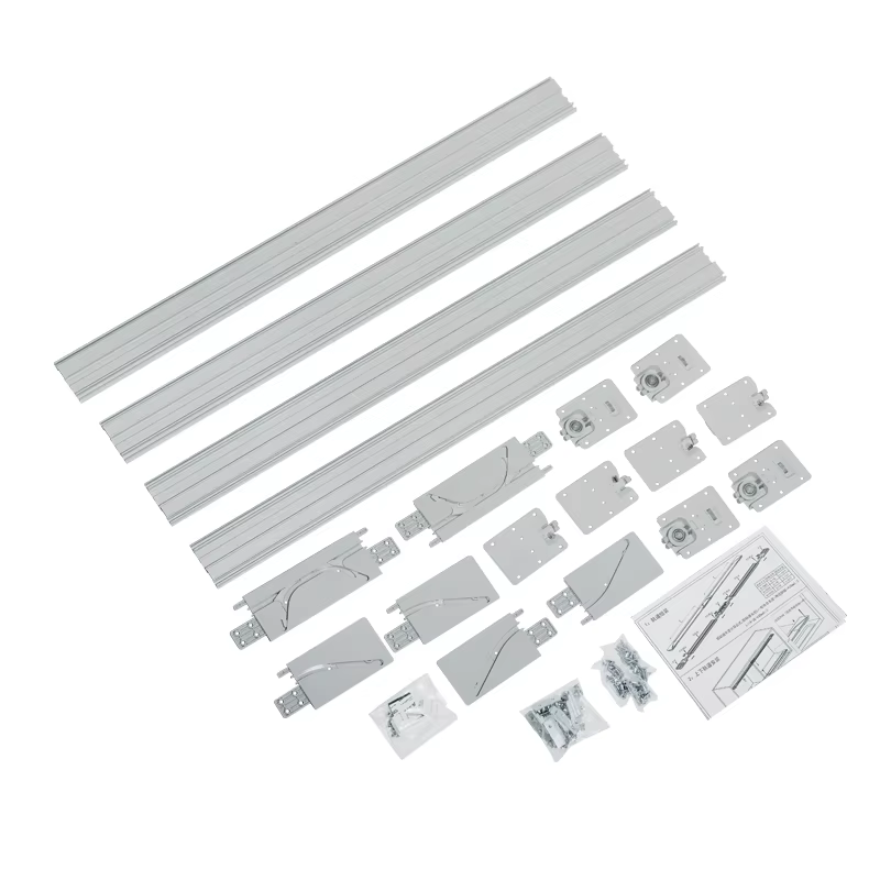 Kit de quincaillerie robuste à fermeture douce pour porte coulissante à encastrer, avec rail de guidage pour armoire, placard, cuisine, salle de bain