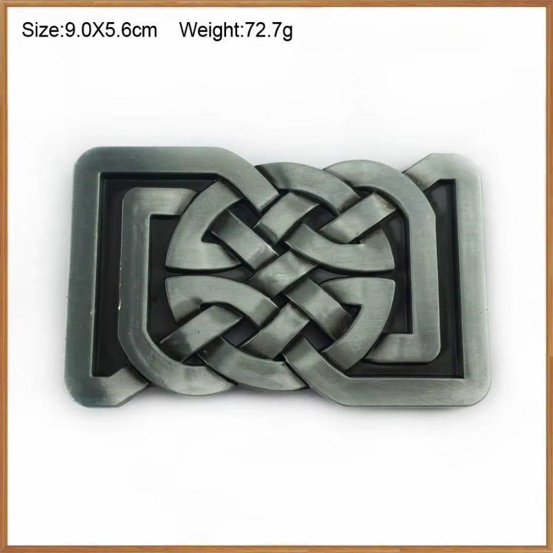 Boucle de ceinture en alliage de zinc avec nœud celtique 02752
